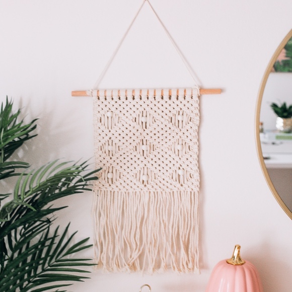 Handmade Woven Macrame Wall Hanging - Picture 5 of 7